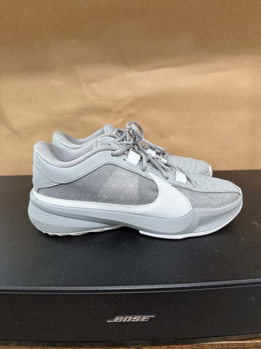 Nike Zoom Freak 5 TB Size 7 Wolf Grey White Sneakers